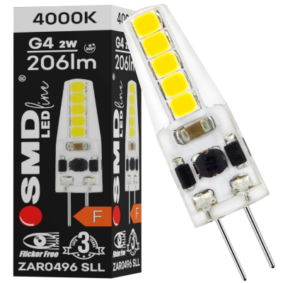$ ŻARÓWKA G4 LED SMD NW 2W 12V 206lm 3Y SILI FF